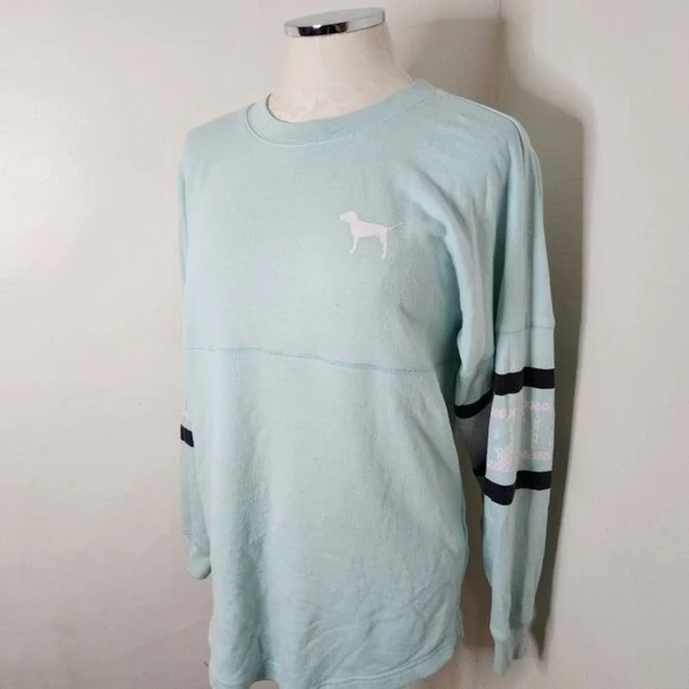 PINK Light Blue Oversized Pullover Women's Size XS‎